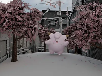 Clefairy on a stroll 3d