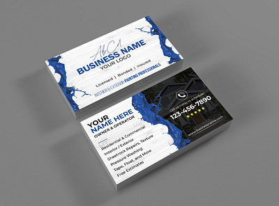 Painting Services Business Card Design wall painting business card