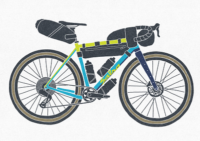 Salsa Cutthroat bikepacking cycling illustration