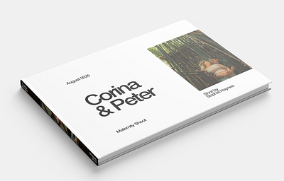 Photo Book Design – Corina & Peter Maternity book design branding creative direction design system figma graphic design grid lifestyle photo shoot photography system