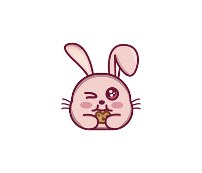 bunny animal bite bunny cookie cookies cute kawai kawaii mascot pink