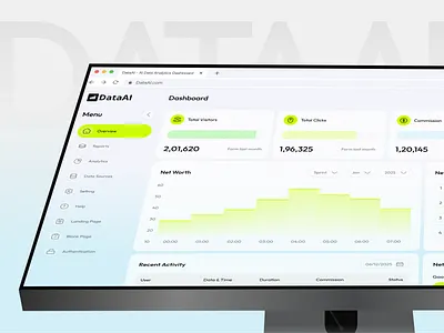 AI Data Analytics Dashboard admin ai b2b business intelligence charts crm crm software dashboard dashboard design data ai data analytics data visualization insights product design realtime data saas uiux web web design
