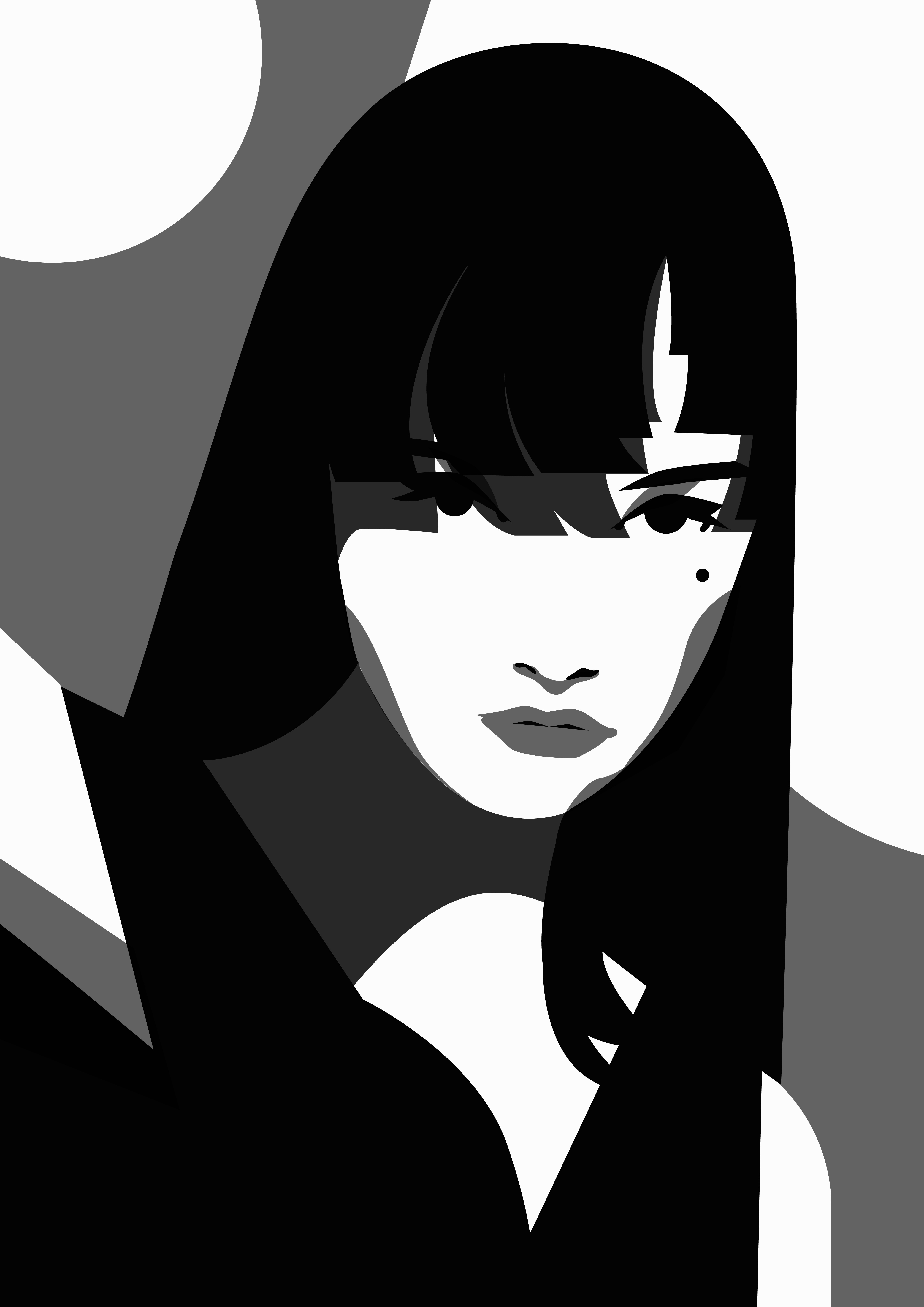 Miss Gray abstract character composition girl girl illustration gray scale illustration laconic lines minimal poster sexy vector vector illustration woman woman illustration