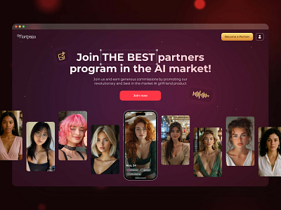 Online Dating | AI Romance | Bumble | Digital Companion | UIUX ai app design ai mobile app design ai romance app interface app landing page bumble dating dating app digital companion emotional ai landing page design match finder mobile mobile design mobile interface online dating product design relationship relationships ui ux