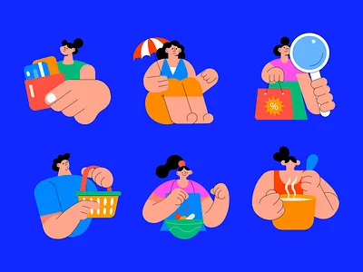 Online shopping basket illustration bold character character cooking falt icon icon illustratoins payment research illustration shopping shopping illustrations travel illustration vector