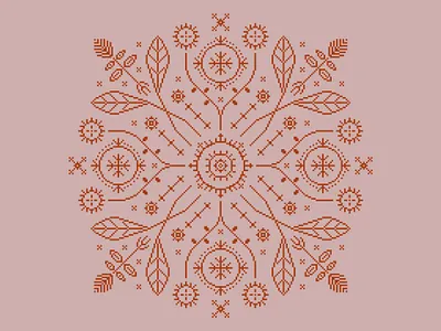Floral Motif | Croatian Folk Art Design boho botanical croatian cross stitch decor decoration decorative embroidery farmhouse floral folk folk art licensing motif pattern symmetrical