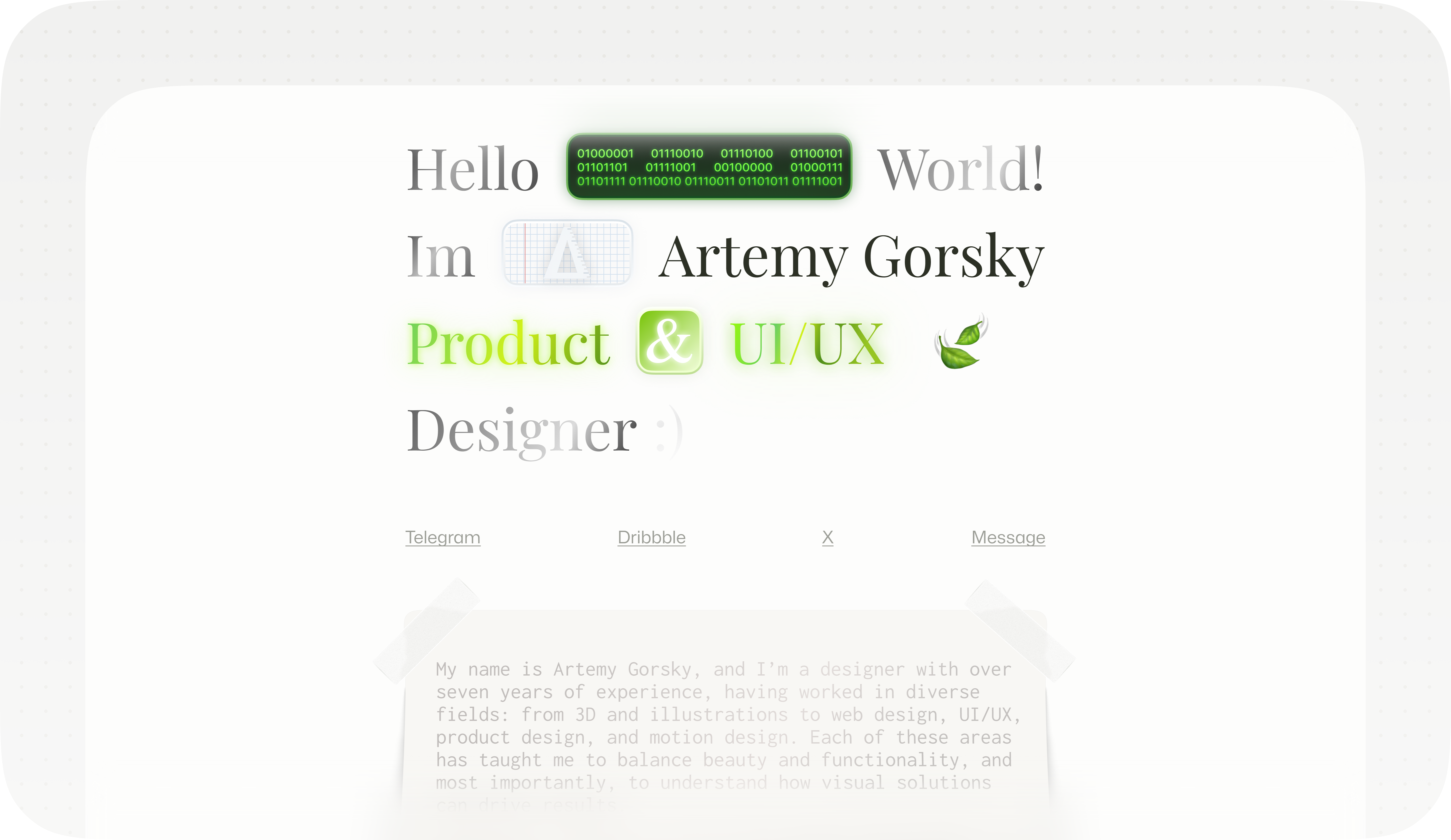 Concept Personal Website branding graphic design ui