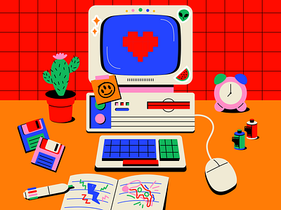👽Unsplash | Retro Desktop👾 80s 80s vibes artwork colorful floppy gaming graphic design illustration illustrator old computer pixel retro retro vibes vector