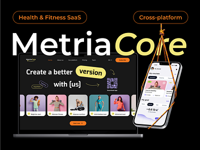 Metria - Online Fitness Platform alo moves apple health and google fit fitness graphic design health fitness saas mobile motivation nike training club platform progress seo friendly sport ui ux
