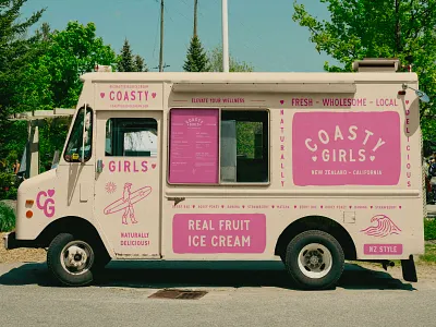 Nostalgic Ice Cream Truck Design brand identity branding design dessert dessert branding food branding food truck graphic design ice cream ice cream truck illustration logo typography