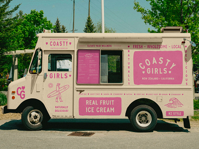 Nostalgic Ice Cream Truck Design brand identity branding design dessert dessert branding food branding food truck graphic design ice cream ice cream truck illustration logo typography
