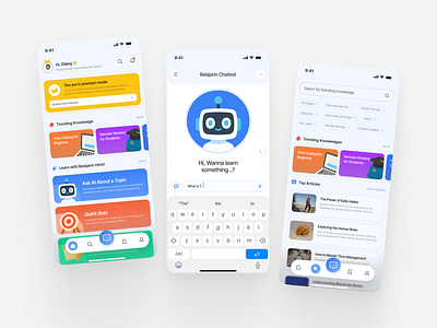 Belajarin - Personal Study Buddy App ai app artificial intelligence chatbot chatbot ai design figma graphic design illustration learning mobile app orenji orenji studio study ui uidesign uiux ux uxdesign website
