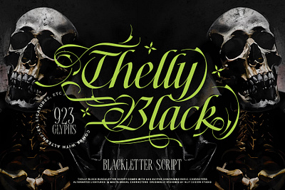 Thelly Black Typeface blackletter design font fonts letteing typeface