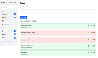 To do List App Website to do list app web design