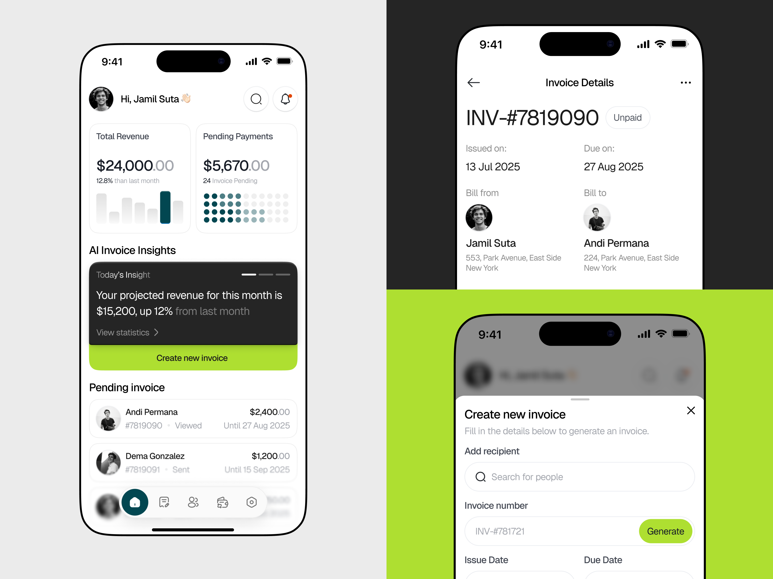 Example of Invo - Invoice Tracker Mobile App