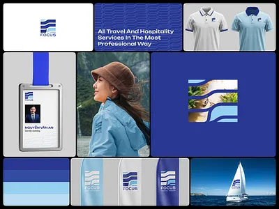 Focus Travel Branding blue brand brand design branding concept corporate cruise design flags logo mekong polo rebrand rivers sailboat stationery travel traveling uidesign waters
