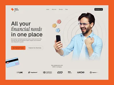Next money - Finance Website Design finance website financial website fintech header hero section landing page money next money website ui design uiux design ux design website