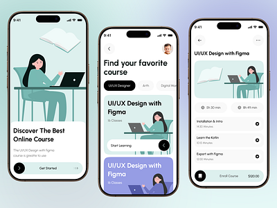 Learnify – Online Learning Mobile App UI android best ui course e learning e learning mobile app education app elearning learning learning app design learning course mobile app mobile app design online class online course online learning online school student study app teacher tuition