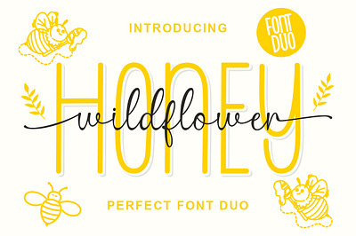 Wild Flower Honey Duo 3d branding calligraphy font graphic design logo motion graphics ui