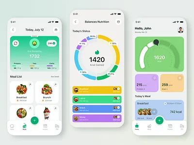 AI Nutrition – Smart Meal Planner & Diet Tracker ai food app ai mobile app ai nutrition cal ai calorie tracking diet app diet tracking food tracker green ui health healthy eating mobile app mobile app design nutrition app smart food ui ux wellness ui