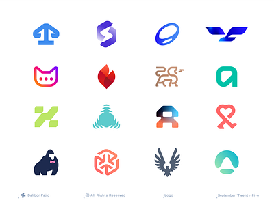 Logo collection: Q3 2025 abstract animal bird branding clean culture geometry graphic design illustration letter lion logo mark minimalist modern monkey organic simple symbol tech