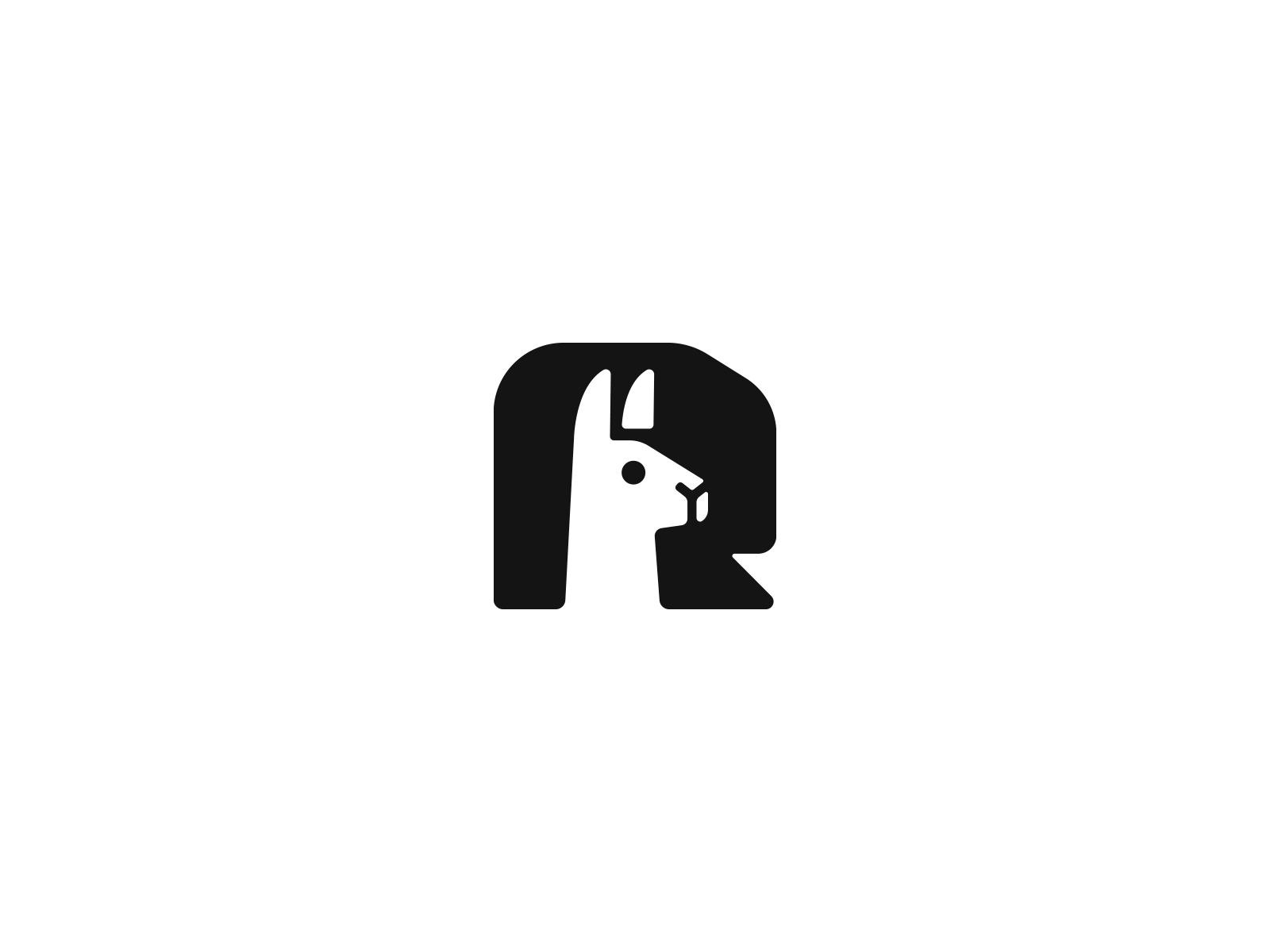 R and alpaca alpaca animal brand branding design elegant graphic design letter llama logo logo design logo designer logodesign logodesigner logotype minimalism minimalistic modern negative space r