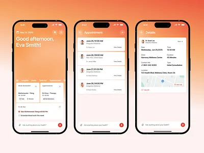 Connectome - AI Healthcare App ai healthcare app digital health app digital health ui figma ui kit health ai app health app health tracker health ui healthcare app healthcare ui healthcare ui kit medical mobile app product design smart health app tracking app virtual care virtual health app wavespace wellness app