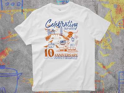 Anniversary Tee for a Taiwan–Austin club in Texas design graphic design illustration tshirt