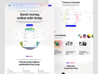Money Transfer Website ai ai saas bank banking finance fintech integration landing page minimal modern payment saas saas landing page saas website transaction uiux web web design website website redesign