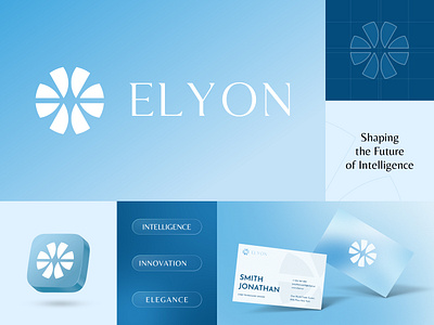 Elyon Branding ai brand brand design brand identity branding business card clean design logo logo branding logo design logo mark minimal premium print tech visual branding visual design visual identity