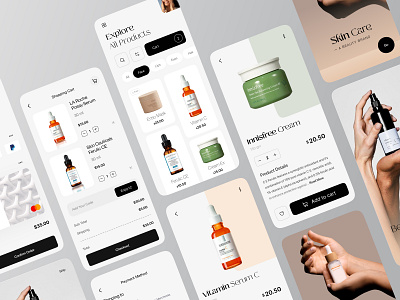 Ecommerce Beauty App design app design beauty app beauty product app beauty ui cosmetology app csmetics product e commerce app design ecommerce app mobile self care app skincare app treatments app ux design wellness app