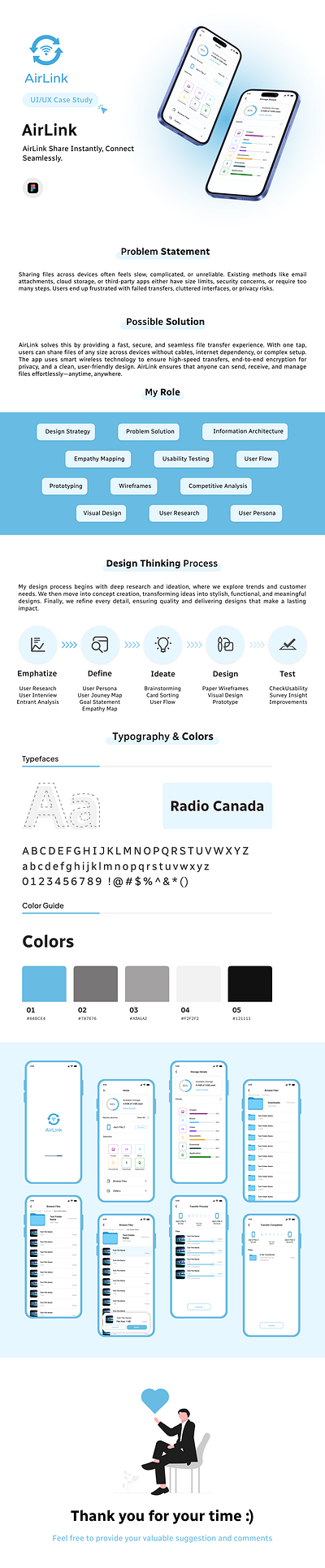 AirLink Fast & Secure File Transfer UI Design app design figma mobileapp transfer app transfer app ui ui