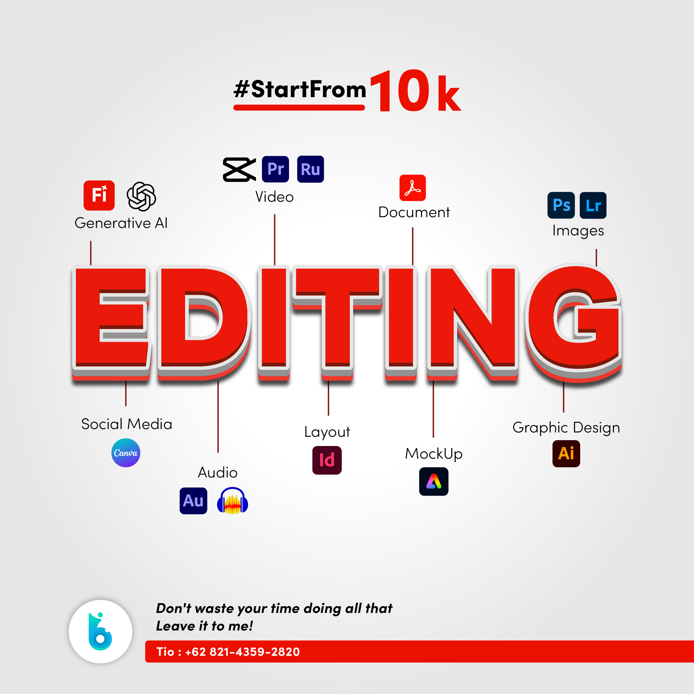 Minimalism Editing Services Poster Design adobecreativecloud affordable artificial intelligence branding canva editing elegant feeds graphic design infographic minimalism perfect poster professional promotion red service simple social media video