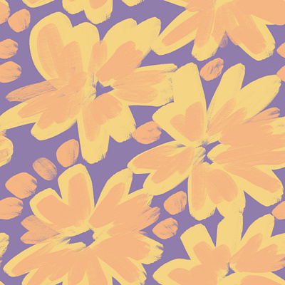 Orange Flowers on Violet. Seamless pattern cute fabric fashion floral flower orange packaging pattern seamless textile