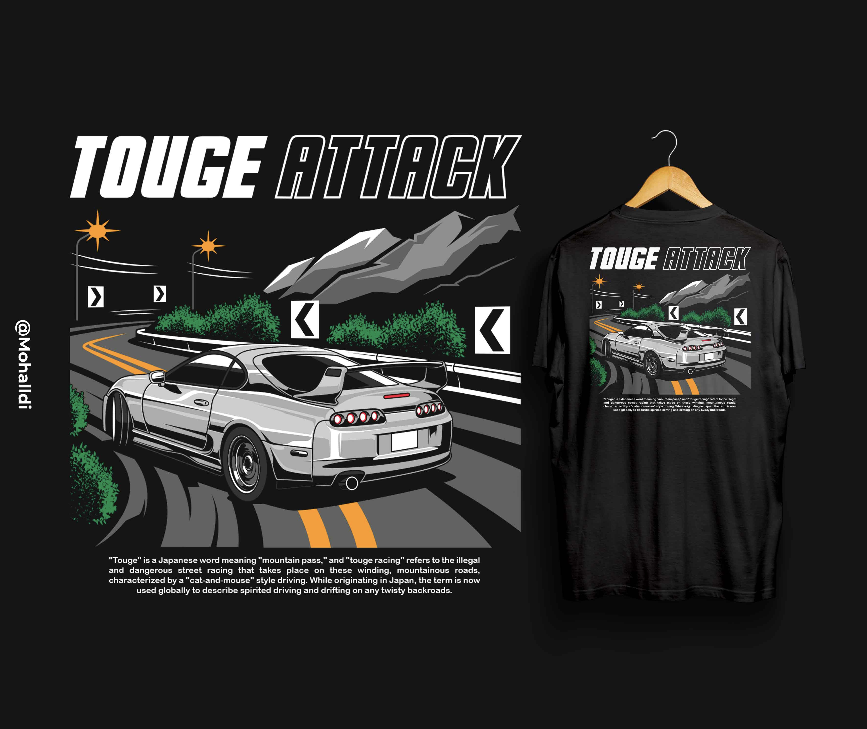 Touge Attack Supra automotive automotive drawing automotive illustration car car drawing car illustration drifting jdm supra touge toyota supra