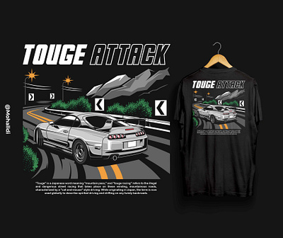 Touge Attack Supra automotive automotive drawing automotive illustration car car drawing car illustration drifting jdm supra touge toyota supra
