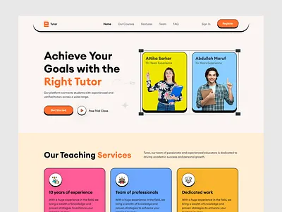 Online Course Landing Page course course landing page creative design e learning e learning website course education education landing page education website landing page learning learning website modern website teaching website web design website ui