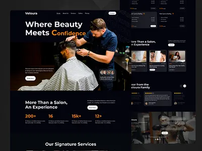 Hair Salon Landing Page beaty salon website design beauty treatment website beauty website branding fashion hair salon hair salon website interface landing page minimalistic design modern web design near me web designer for hire website website design services