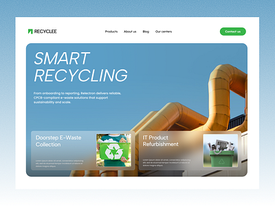 E-waste Recycling Website ewaste homepage landing page recycle ui uiux user interface ux web design wesbite