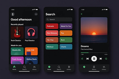Music App Design artist dark theme live mobile app mobile design music music album music app music app ui music art music player music player app music player ui playlist product design radio song spotify streaming track