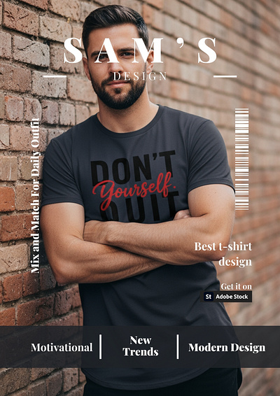 Motivational T-Shirt Design: "DON'T Yourself. QUIT." trendy casual looks