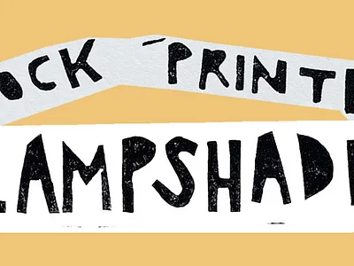 Block Printed Lampshade design graphic design illustration linoprint typography