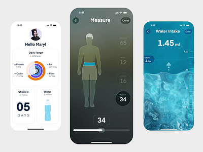 Health Tracker habit tracker health mobile app mobile design mobile ui motion graphics tracker ui ux uxdesign