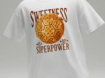 Sweetness Power Tee Design amazon clothing design etsy fashion foodart football graphic design illustration logo pod shirtdesign soccer streetwear tshirt typography vector waffle