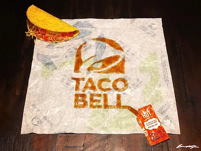 Taco Bell [logo in hot sauce] hot sauce logo taco bell