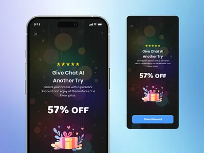 Mobile screen - Claim discount ai app chat claim design designervinnitsa discount graphic design interface ios kyivdesign mobile ui ukraine ukrainiandesigner ux
