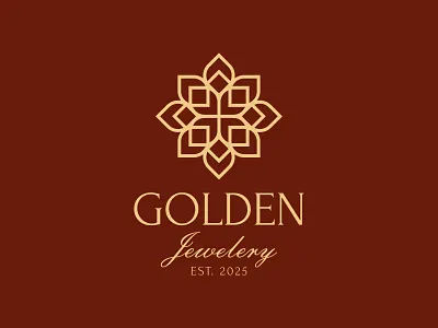 Golden Jewelry beauty logo brand identity branding classic logo elegant logo flower logo icon jewelry logo logo logo design logomark luxury logo mark pattern symbol vector