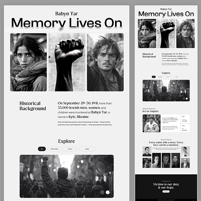 Website Design for Memorial Project figma graphic design landing page ui ui ux ux website website design