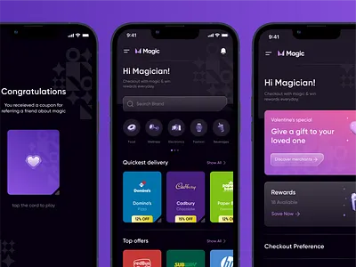 Razorpay Mobile App UI - Seamless Checkout & Reward Experience dark mode ecommerce loyalty mobile app ui ux
