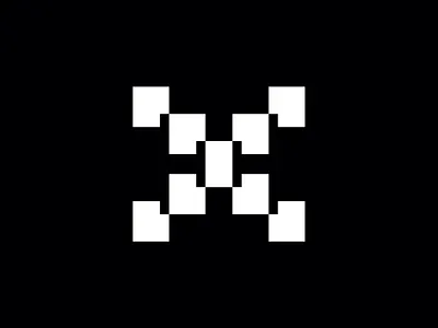 X Logo agi ai branding layer logo pixel screen x logo